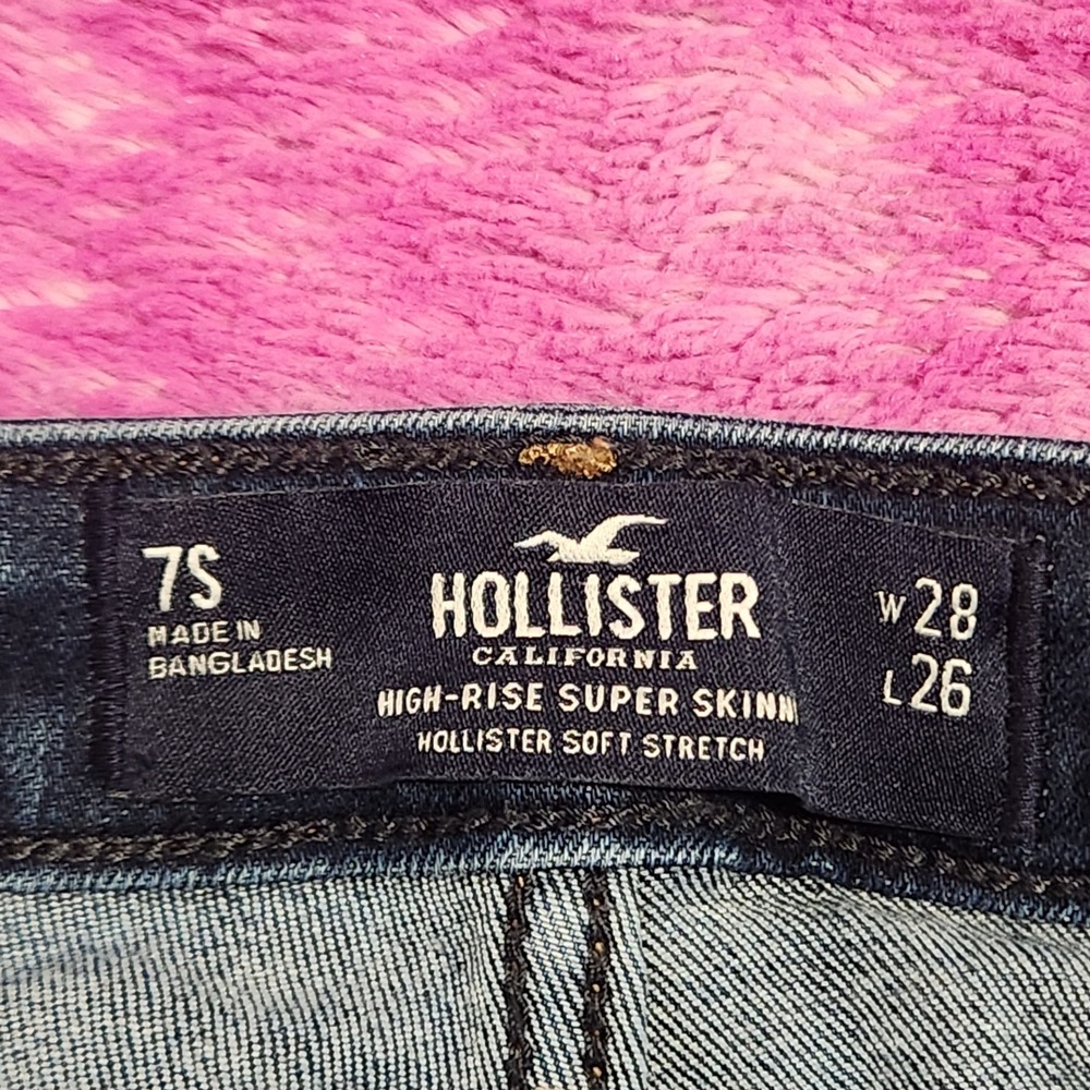 Hollister 7S Womens High‎ Rise Super Skinny Jeans Dark Wash Stretch W28 L26 - Picture 4 of 11